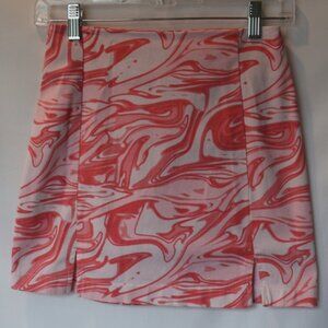 Pink and white mini skirt